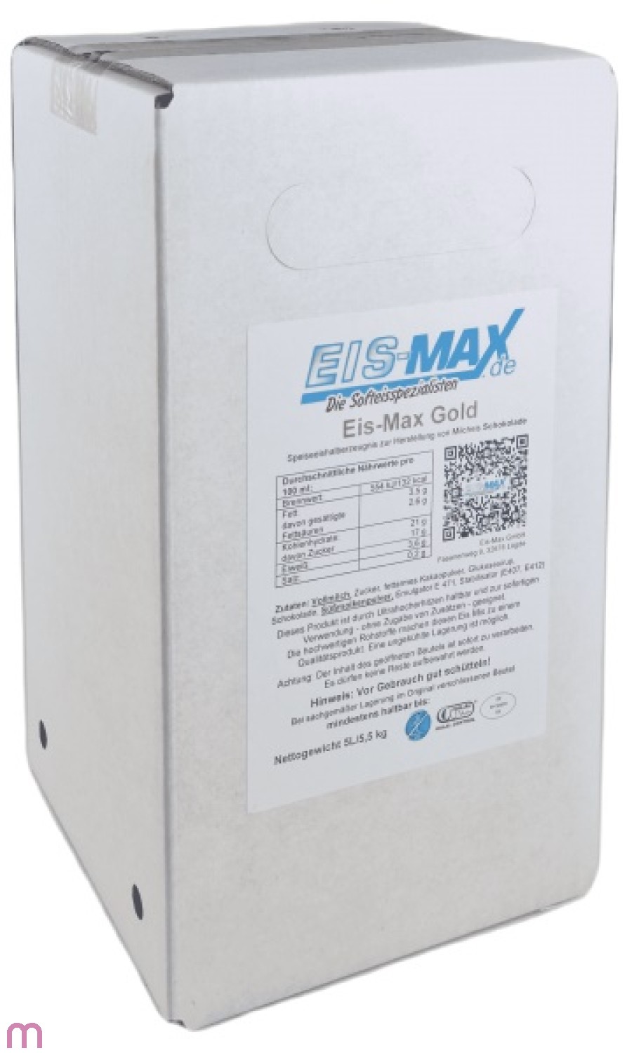 Eismax Softeis Flüssigmix Schoko Premium 5%MF 5 Liter BiB